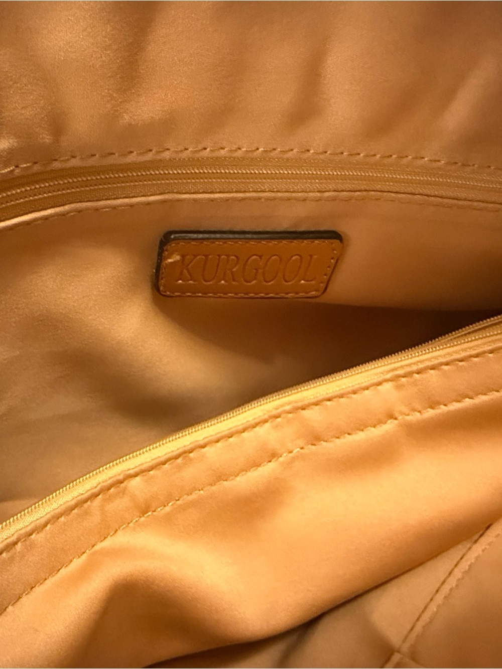 Kurgo Cognac Leather Tote with Honey Trim with wristlet pouch - Picture 7 of 13